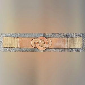 Banana Republic Brown and Tan Leather Stretchy Belt, Size M